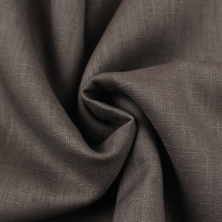 Tissu Lin Uni Gris Foncé – Haute Qualité