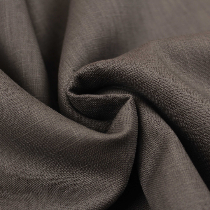 Tissu Lin Uni Gris Foncé – Haute Qualité