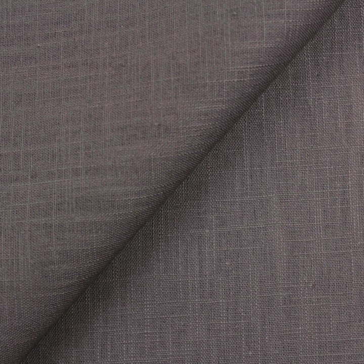 Tissu Lin Uni Gris Foncé – Haute Qualité