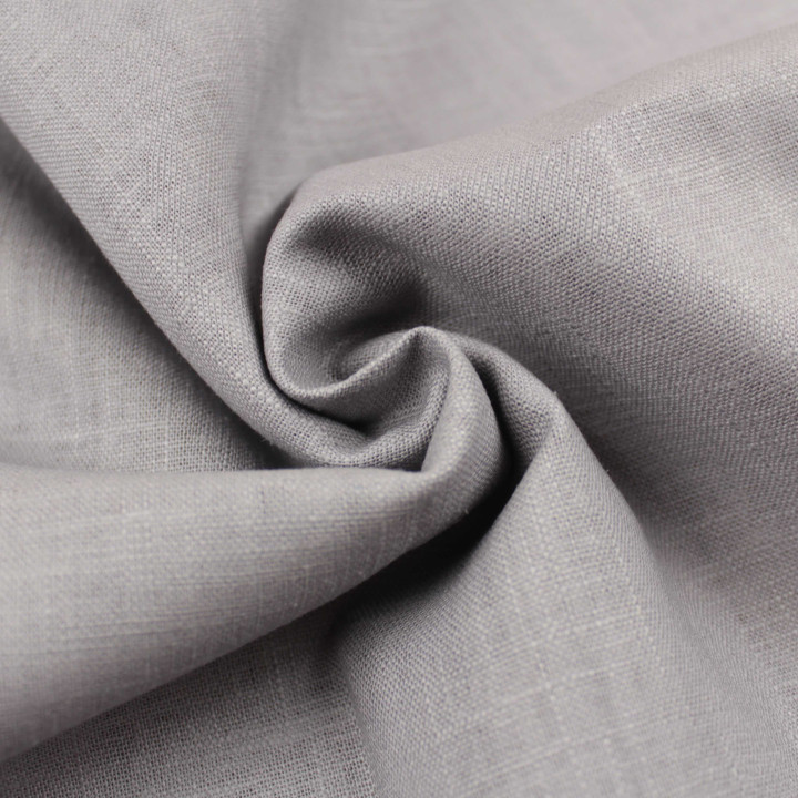 Tissu Lin Uni Gris Clair – Lin Haute Qualité