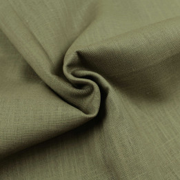 Tissu Lin Uni Vert Kaki Clair – Lin Haute Qualité