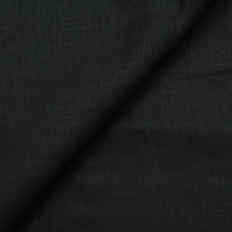 Tissu Lin Uni Noir Léger