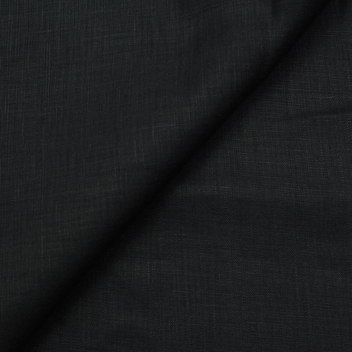 Tissu Lin Uni Noir Léger