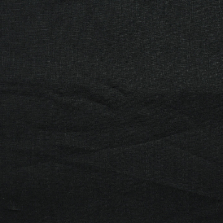 Tissu Lin Uni Noir Léger