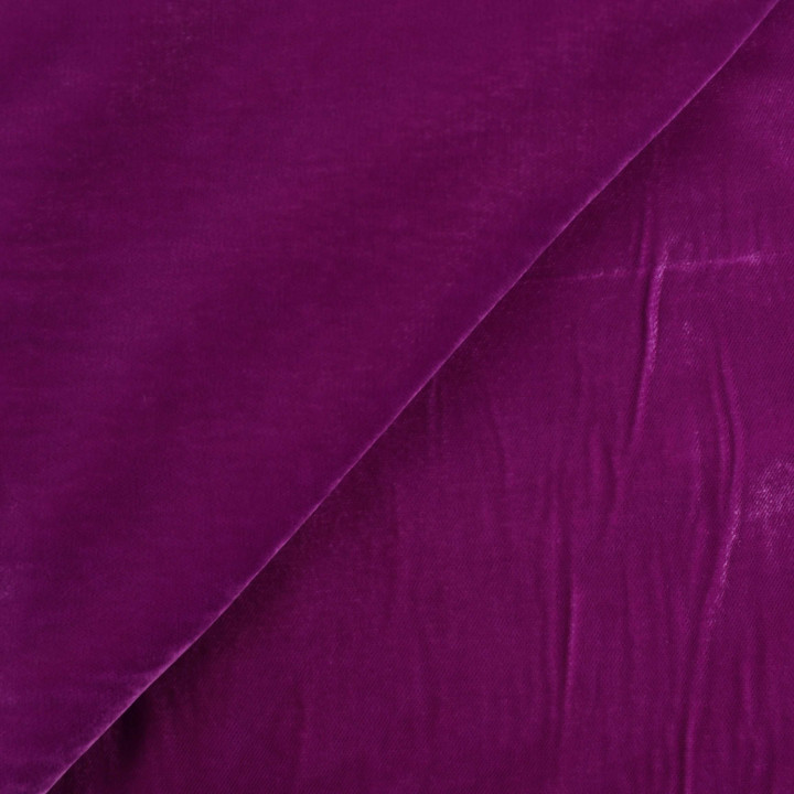 Tissu velours polyester fuchsia uni – élégant et doux