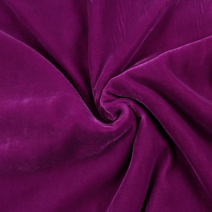Tissu velours polyester fuchsia uni – élégant et doux