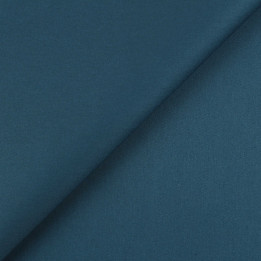 Satin de coton bleu canard intense au mètre | Moline