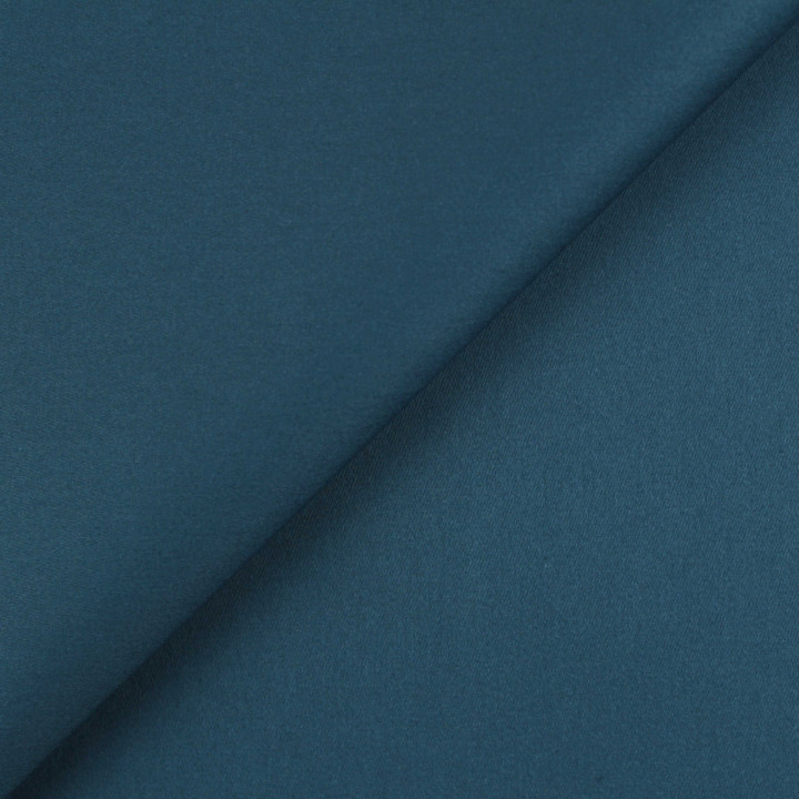 Satin de coton bleu canard intense