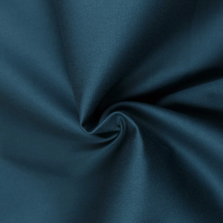 Satin de coton bleu canard intense