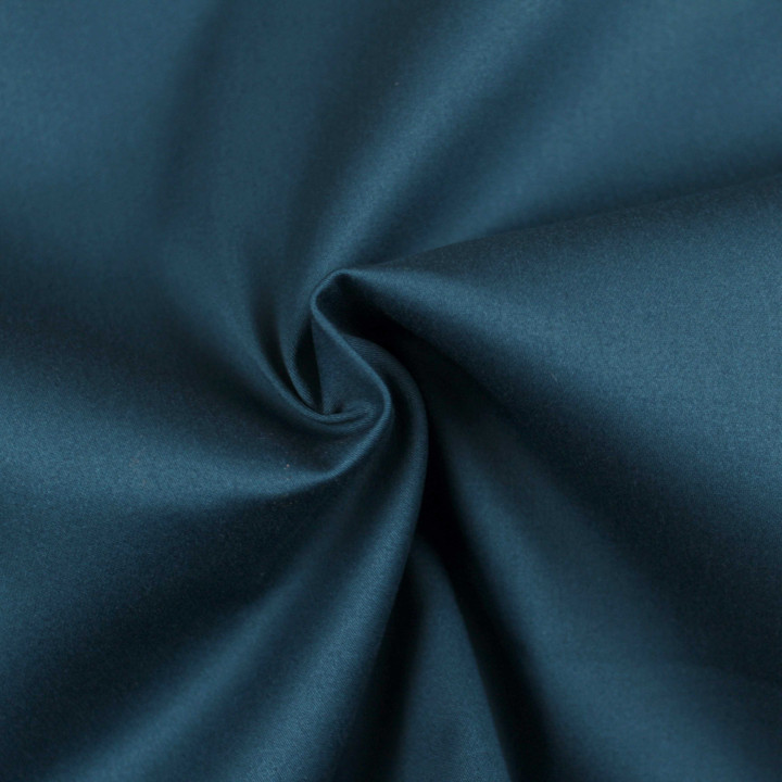 Satin de coton bleu canard intense