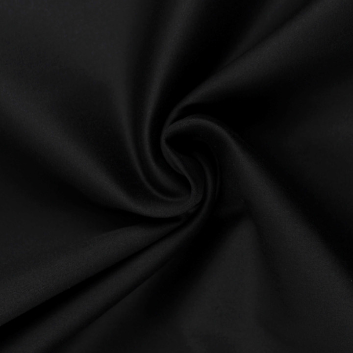 Tissu gabardine coton/polyester uni bleu marine foncé