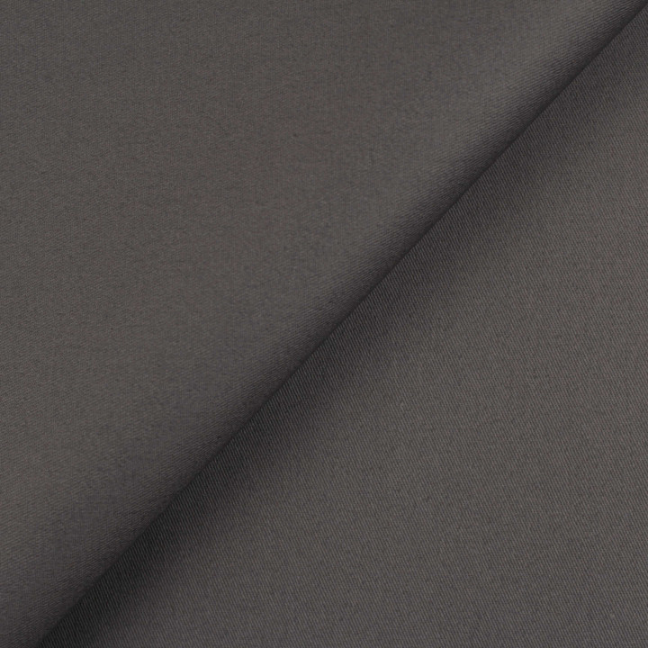 Tissu gabardine coton/polyester gris foncé intense