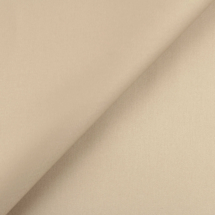 Satin de coton satiné beige intense légèrement brillant