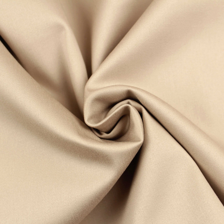 Satin de coton satiné beige intense légèrement brillant