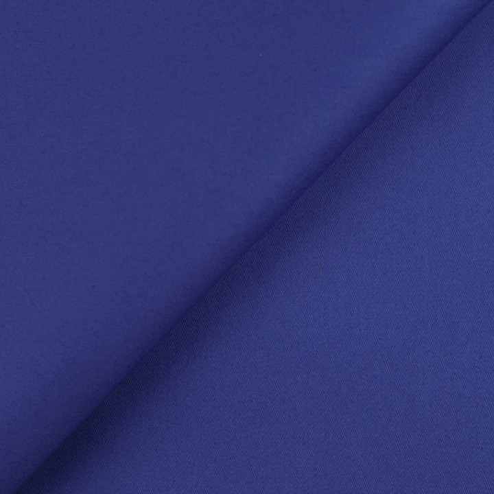 Tissu gabardine coton/polyester bleu roi uni
