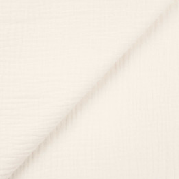 Tissu coton double gaze blanc cassé uni – coupon de 3 m | Moline