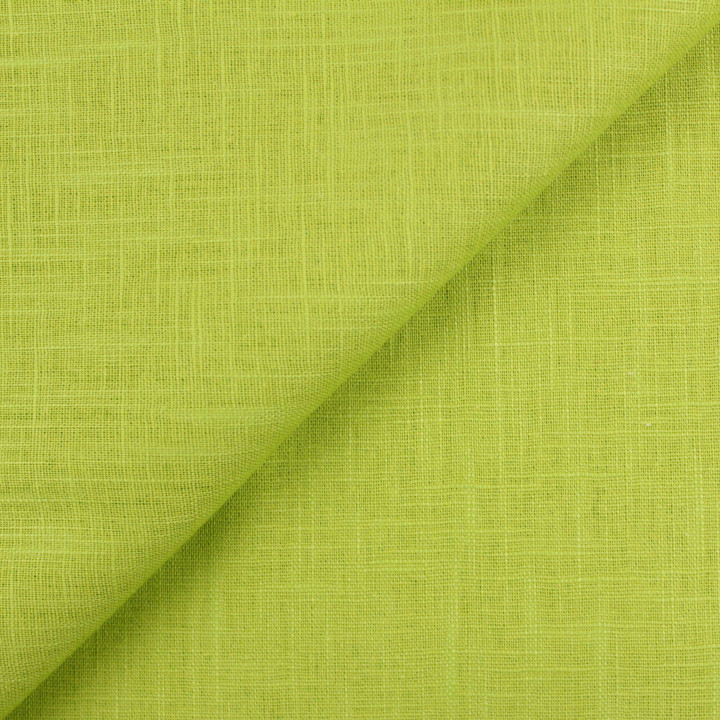 Tissu 100 % lin Uni Vert Clair Lime Acidulé