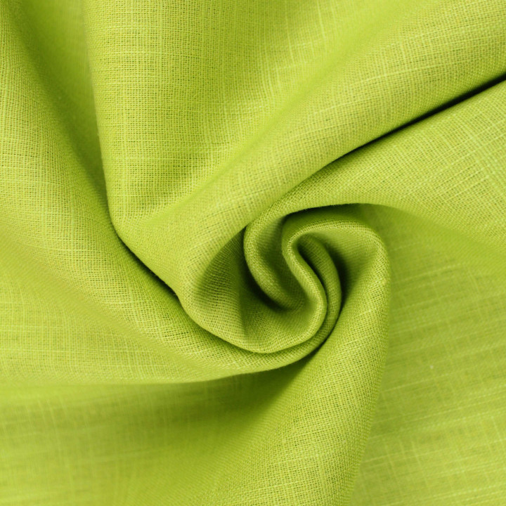 Tissu 100 % lin Uni Vert Clair Lime Acidulé