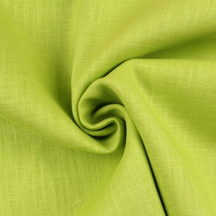 Tissu 100 % lin Uni Vert Clair Lime Acidulé