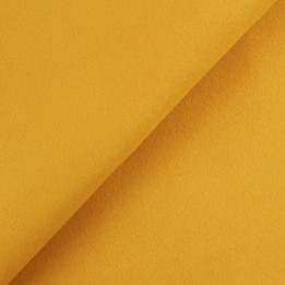 Coupon tissu caban jaune moutarde uni – Drap de laine manteau – 140 cm x 3 m – Moline