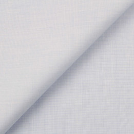 Tissu coton chemise bleu ciel à rayures rouges et blanches