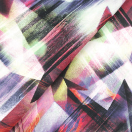 Tissu satin imprimé pastel abstrait multicolore – Coupon tissu fluide et tendance