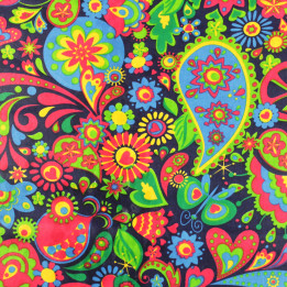 Tissu Wax africain géométrique floral multicolore – Coton imprimé au mètre