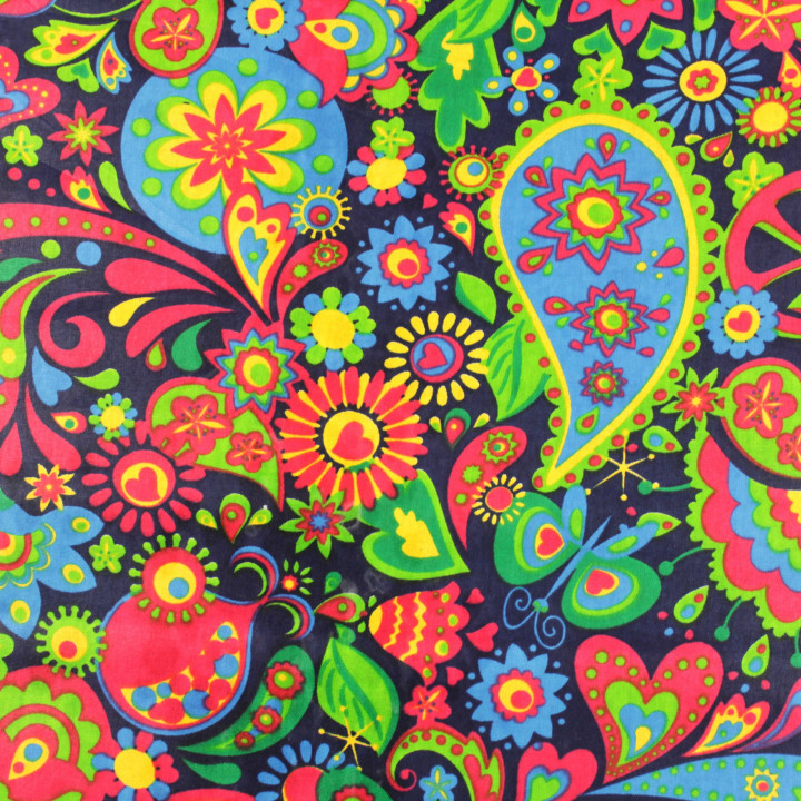 Tissu Wax africain géométrique floral multicolore – Coton imprimé au mètre