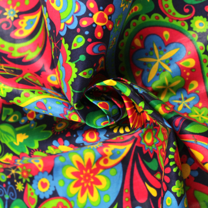 Tissu Wax africain géométrique floral multicolore – Coton imprimé au mètre