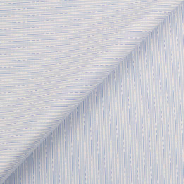 Coupon tissu coton chemise bleu ciel à fines rayures bleu et blanc – Tissu léger et élégant