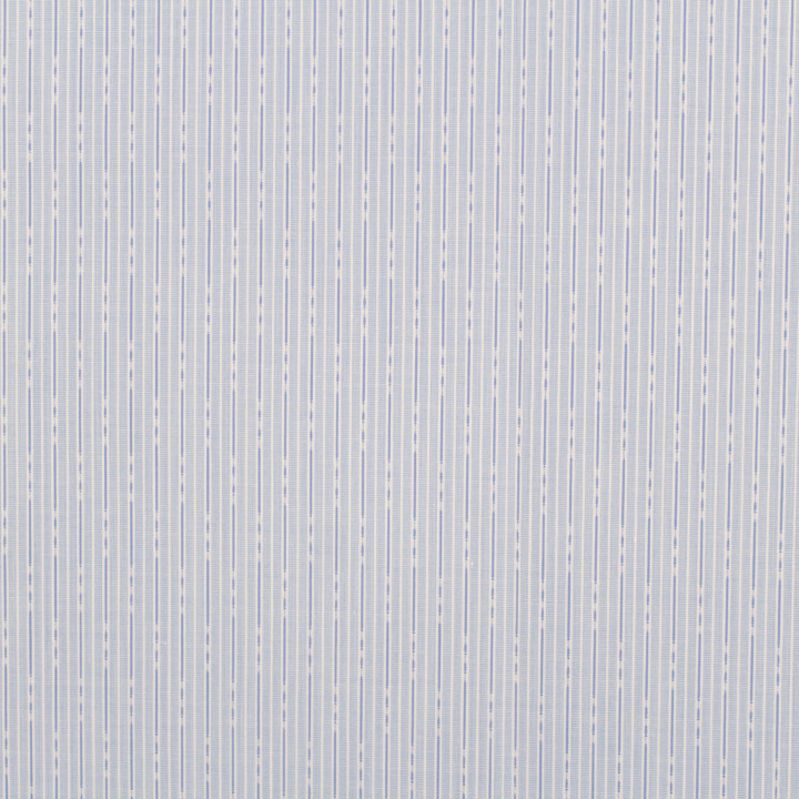 Coupon tissu coton chemise bleu ciel à fines rayures bleu et blanc – Tissu léger et élégant