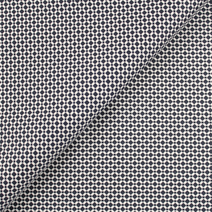 Coupon tissu coton chemise à damier bleu et gris clair – Tissu soyeux et élégant