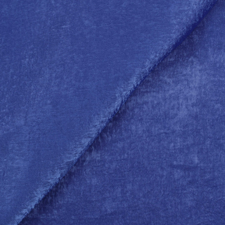 Tissu Satin Polyester Bleu Roi avec Légers Reflets – Fluide, Brillant et Doux