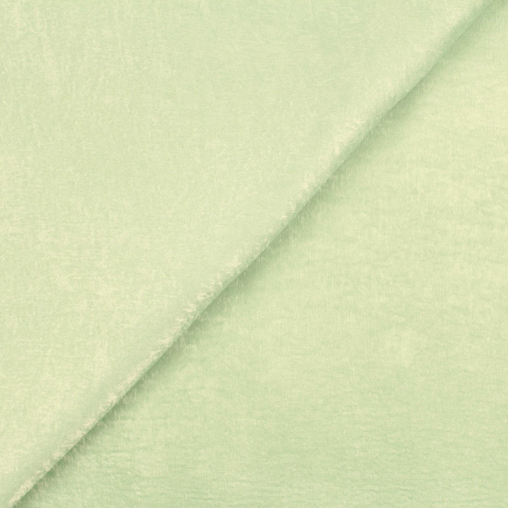 Tissu Satin Polyester Vert Anis avec Légers Reflets – Fluide, Brillant et Doux
