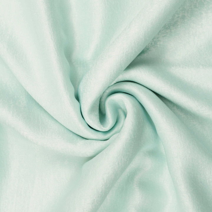 Tissu Satin Polyester Vert d’Eau avec Légers Reflets – Fluide, Brillant et Doux