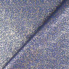 Tissu Satin Lamé Bleu Moucheté Argent – Brillant, Fluide et Scintillant