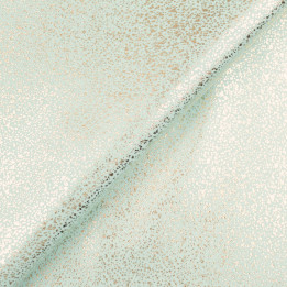 Tissu Satin Lamé Turquoise Moucheté Argent | Moline