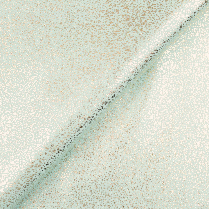 Tissu Satin Lamé Turquoise Moucheté Argent – Brillant, Fluide et Scintillant