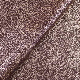 Tissu Satin Lamé Mauve/Aubergine Moucheté Argent – Brillant, Fluide et Scintillant