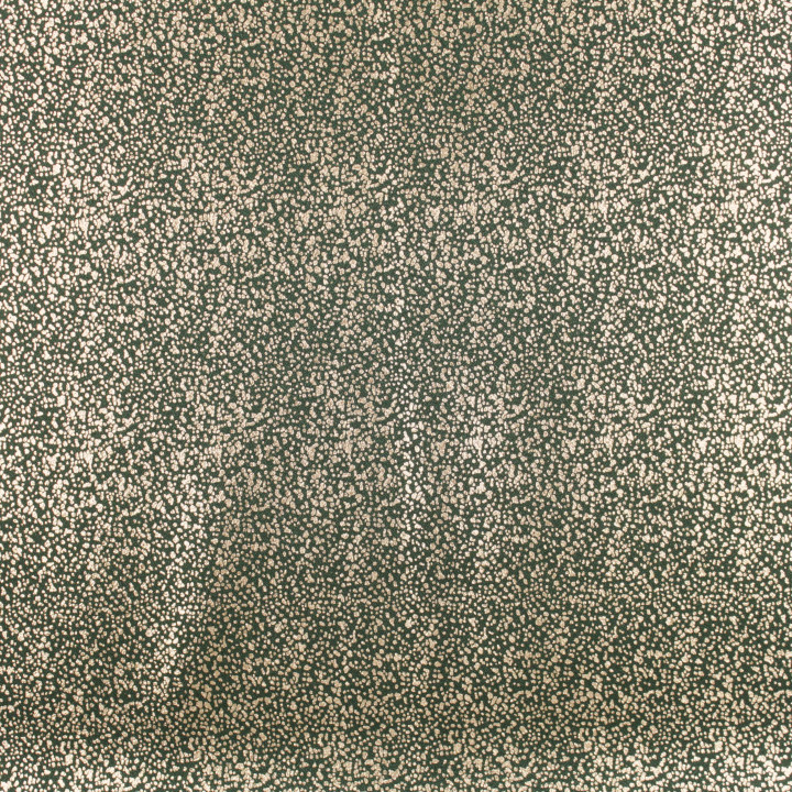 Tissu Satin Lamé Vert Foncé Moucheté Doré – Brillant, Fluide et Scintillant
