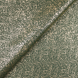 Tissu Satin Lamé Vert Foncé Moucheté Doré | Moline
