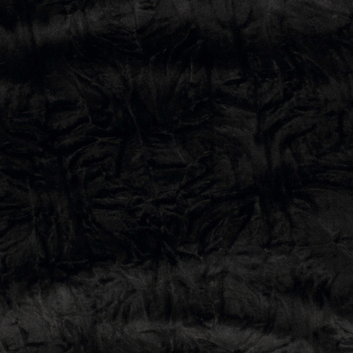 Velours polyester noir brillant légèrement texturé