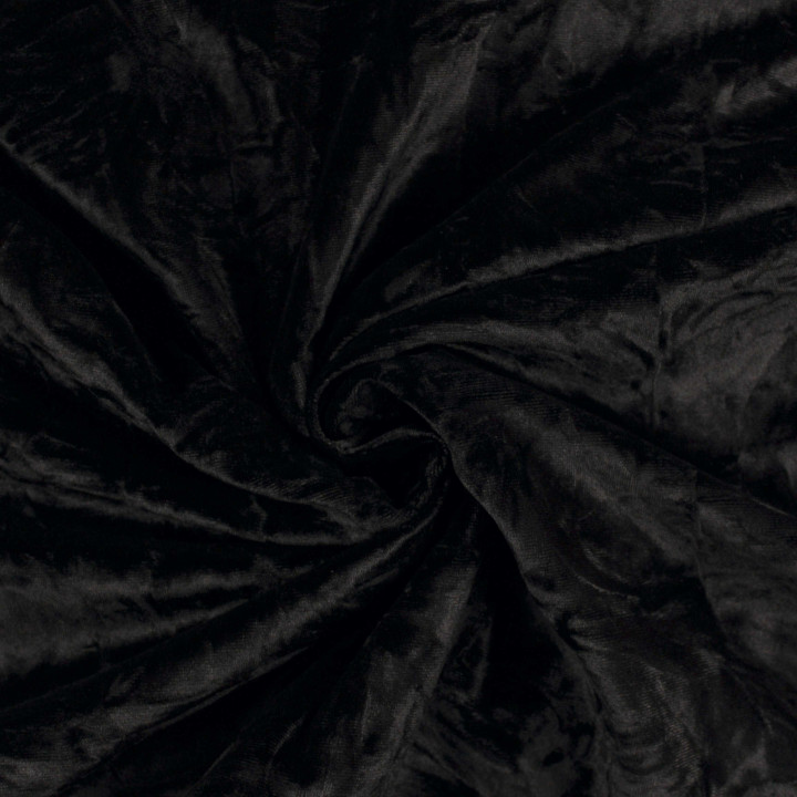 Velours polyester noir brillant légèrement texturé