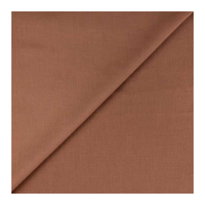 Tissu popline de coton marron - 100% coton