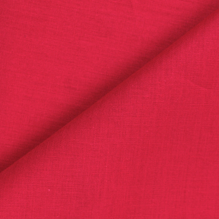 Tissu de coton uni de couleur rouge