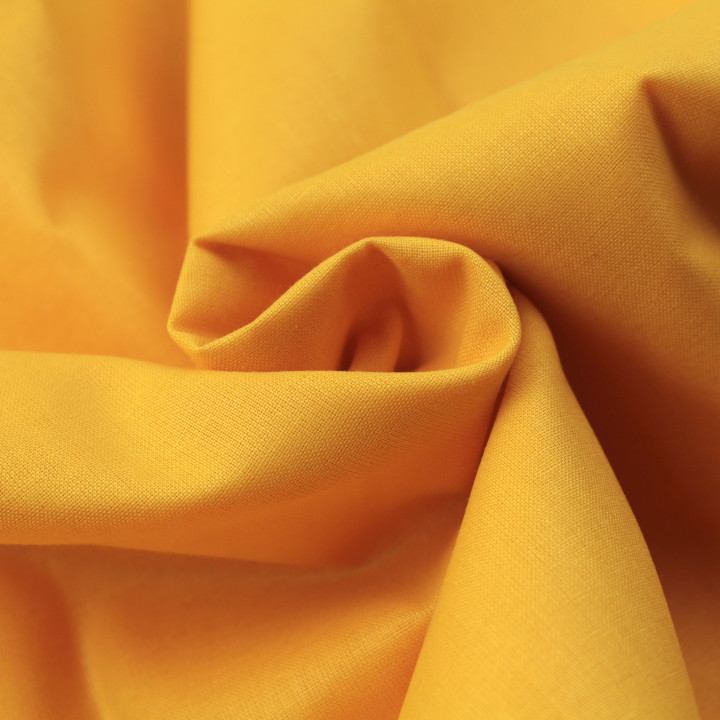 Tissu de Coton Uni Orange - Haute Qualité