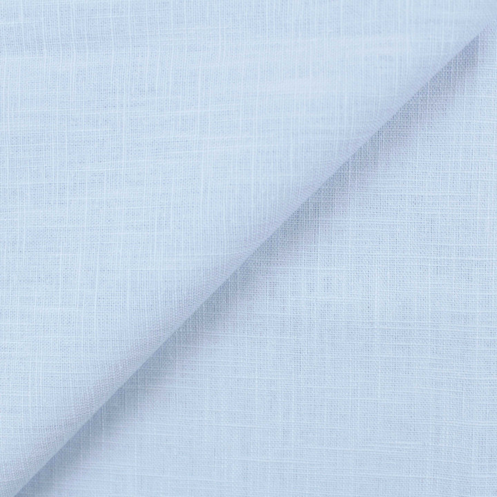 Tissu Lin Uni Bleu Cliel Clair – 100% Lin Naturel pour Couture, Déco & Vêtements
