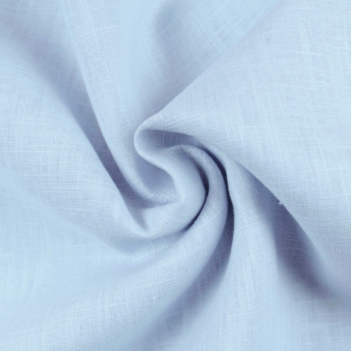 Tissu Lin Uni Bleu Cliel Clair – 100% Lin Naturel pour Couture, Déco & Vêtements