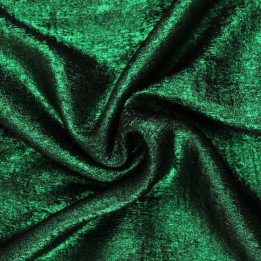 Coupon Tissu Lamé Uni Vert Émeraude