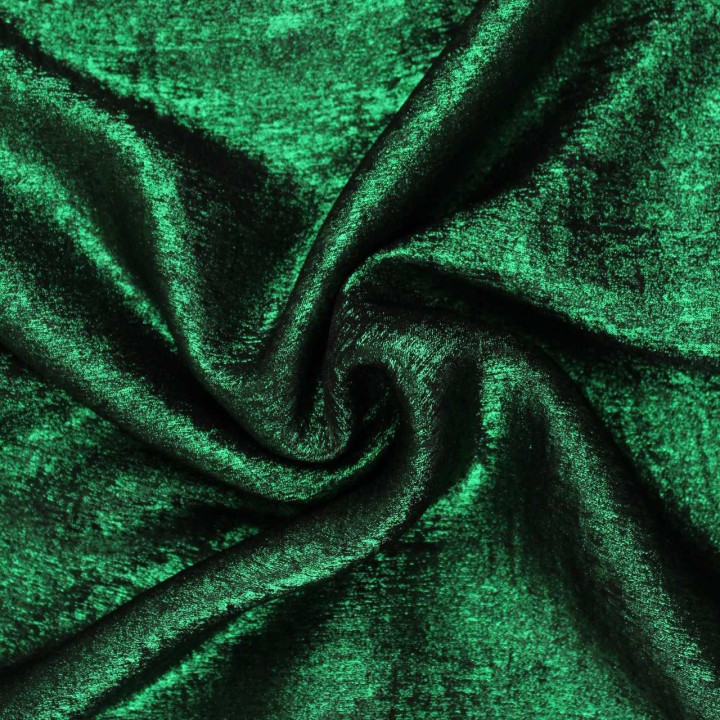 Coupon Tissu Lamé Uni Vert Émeraude